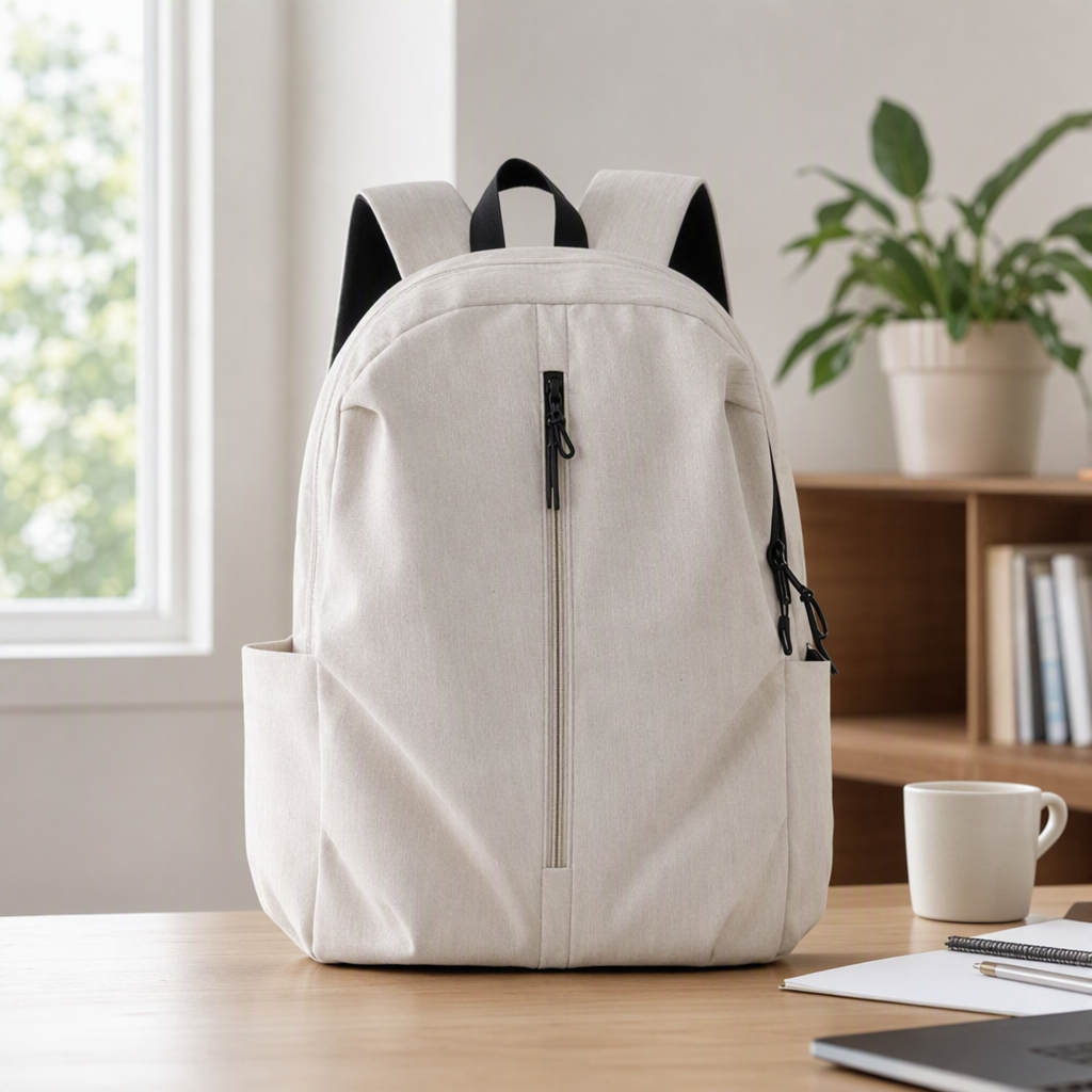 Moda simple arroz blanco mochila mochila de gran capacidad mochila de ocio bolsa de estudiante tendencia versátil details Picture