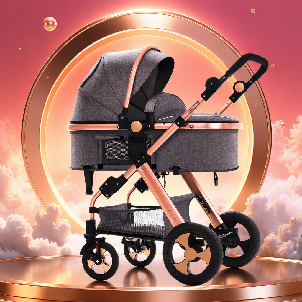 Multi-functional baby stroller, lightweight folding infant stroller, adjustable baby seat, safe and comfortable model