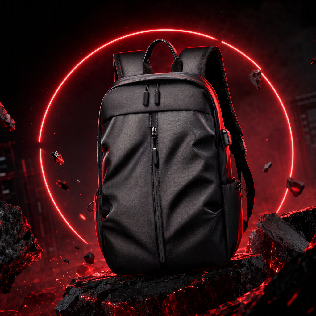 Multifunción moda casual mochila de gran capacidad unisex viaje bolsa de deporte estilo de tendencia negro Specification image