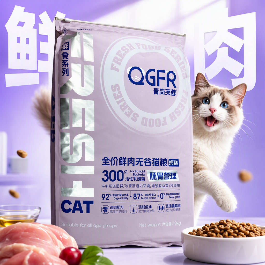 Pink packaged pet cat food is a nutritious, balanced, healthy, delicious and palatable household pet product Specification image