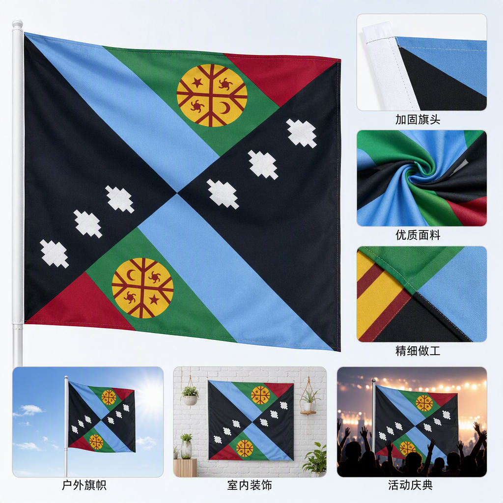 Colorful flags and small handkerchiefs