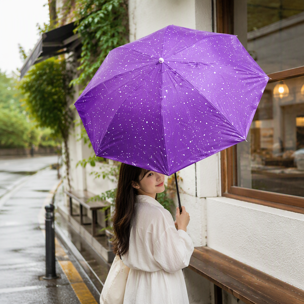 防风遮阳防雨多功能便携雨伞抗风耐用晴雨两用伞学生成人款白底实物图