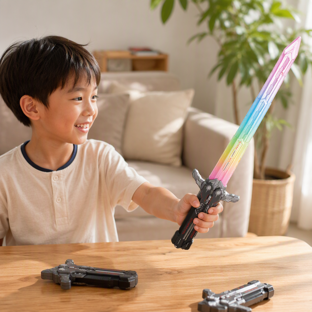 Colorful luminous butterfly sword children's toy, handheld flashing dance performance prop, luminous and colorful gift details Picture