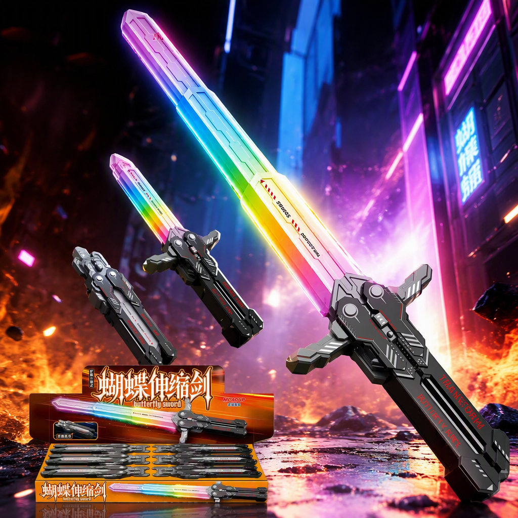 Colorful luminous butterfly sword children's toy, handheld flashing dance performance prop, luminous and colorful gift Specification image