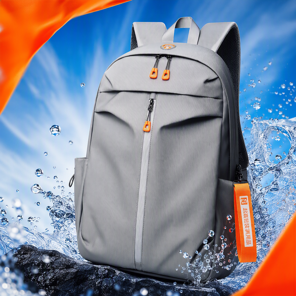 Moda casual mochila de hombro unisex bolsa de viaje de estudiante de gran capacidad gris estilo de tendencia Specification image