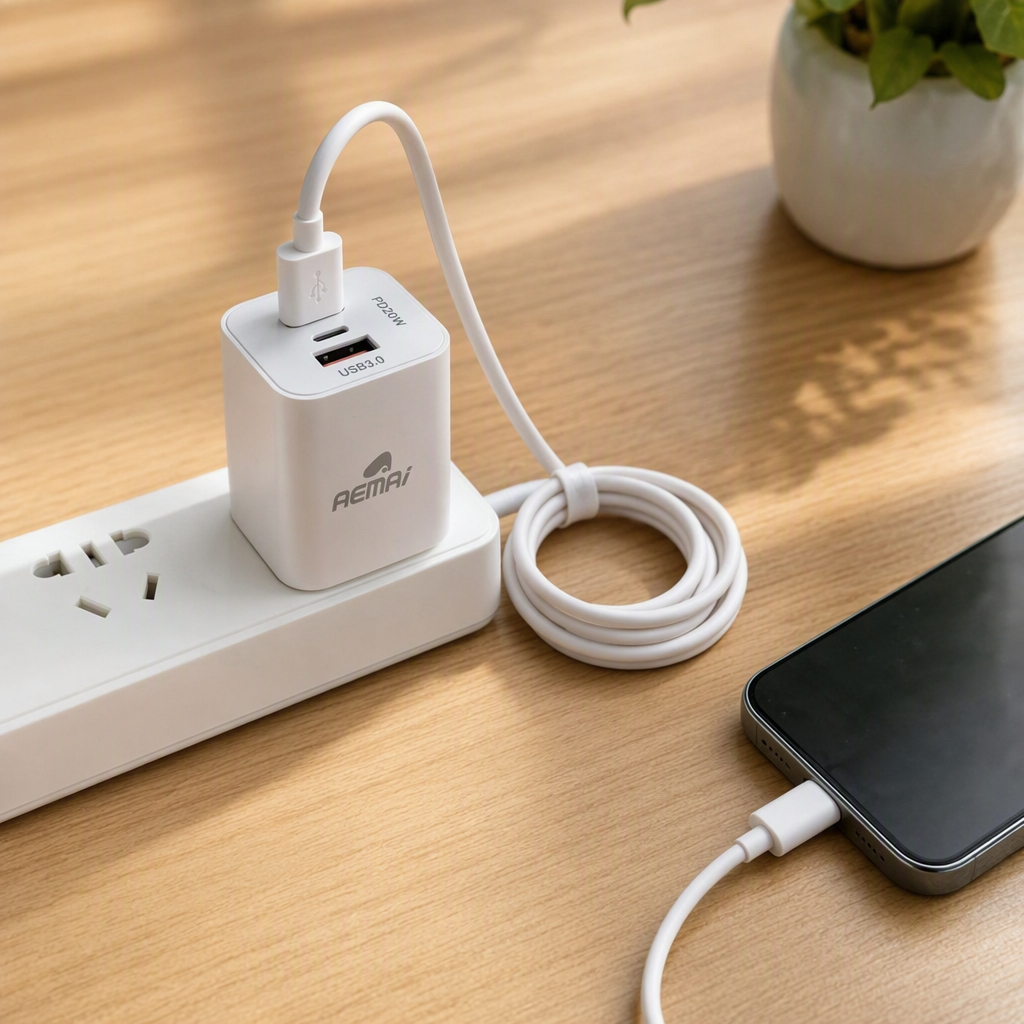 White charger packaging box, portable and simple storage box, suitable for multiple mobile phone accessory packaging boxes, plastic box details Picture