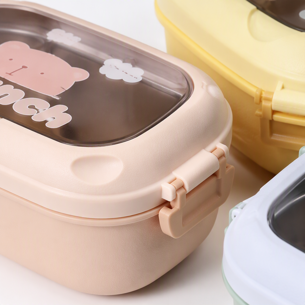 Colorful plastic lunch box, heat-resistant sealed lunch box, student portable lunch box, tableware storage box with lid Application Scenario