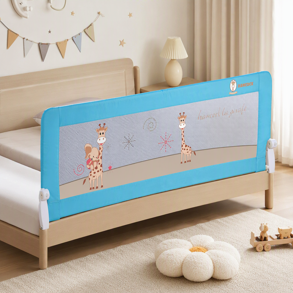 Multi-functional children's bed guardrail safety protection reminder: Prevent babies from falling during sleep. Baby bed guardrail protection Application Scenario