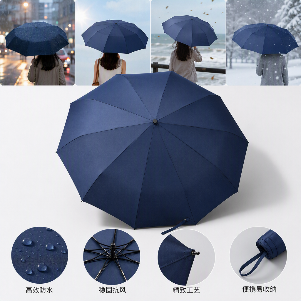 Multi-functional windproof and sunshade umbrella, rainproof, durable, lightweight, suitable for both sunny and rainy days, fashionable folding umbrella for men and women Application Scenario