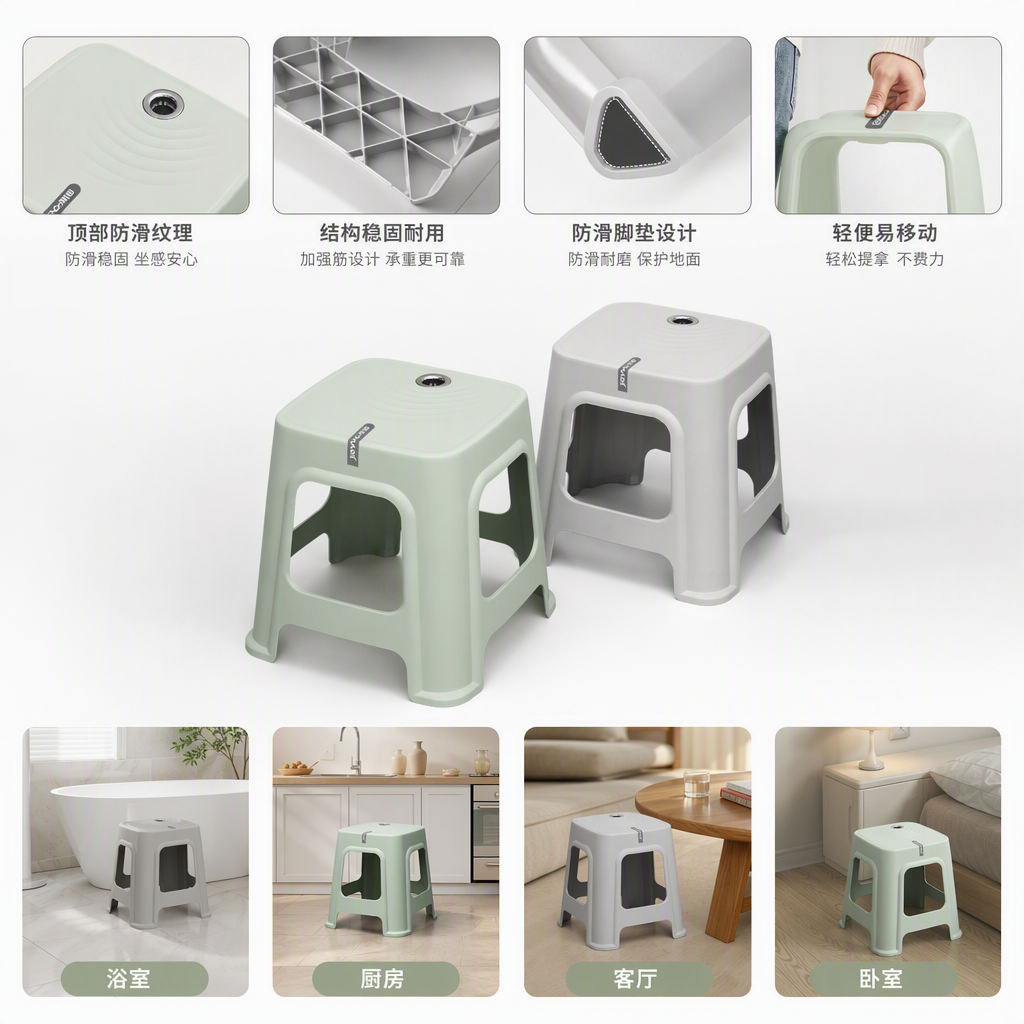 【CL】 26Q3#995#J  多功能储物收纳凳家居用品结实汉堡包凳子居家装饰语音提醒布艺座椅