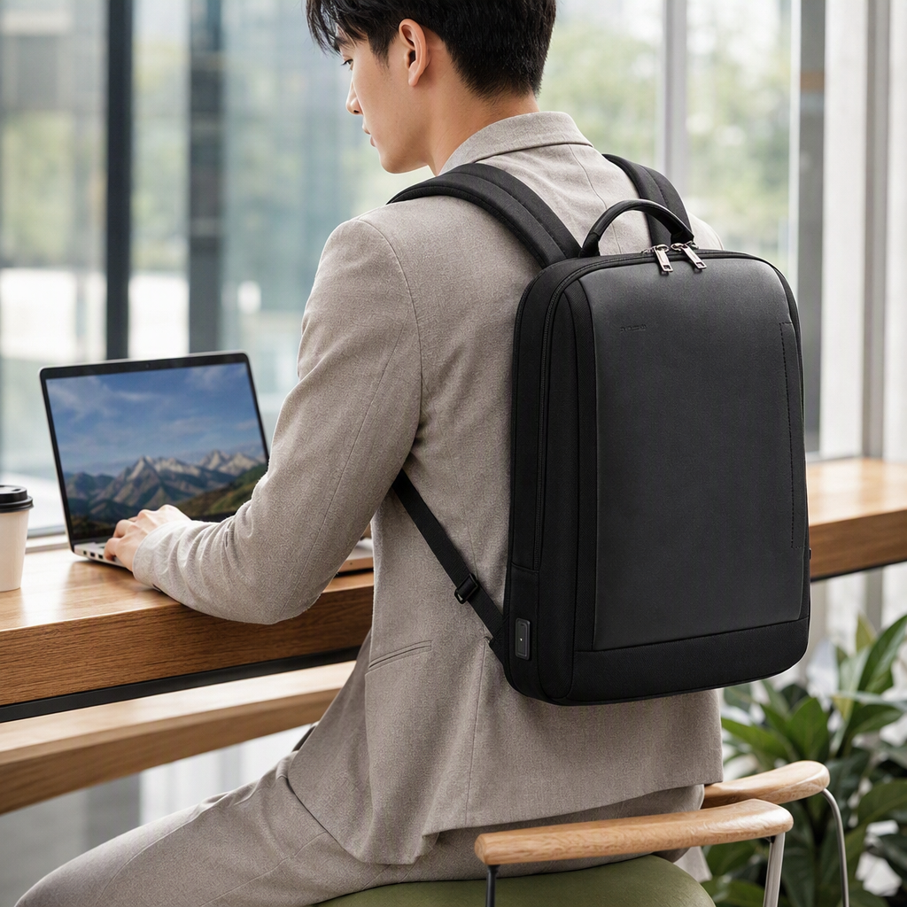 Fashionable and versatile large-capacity backpack for men and women, casual, sports and travel, black backpack, student schoolbag, trendy style details Picture