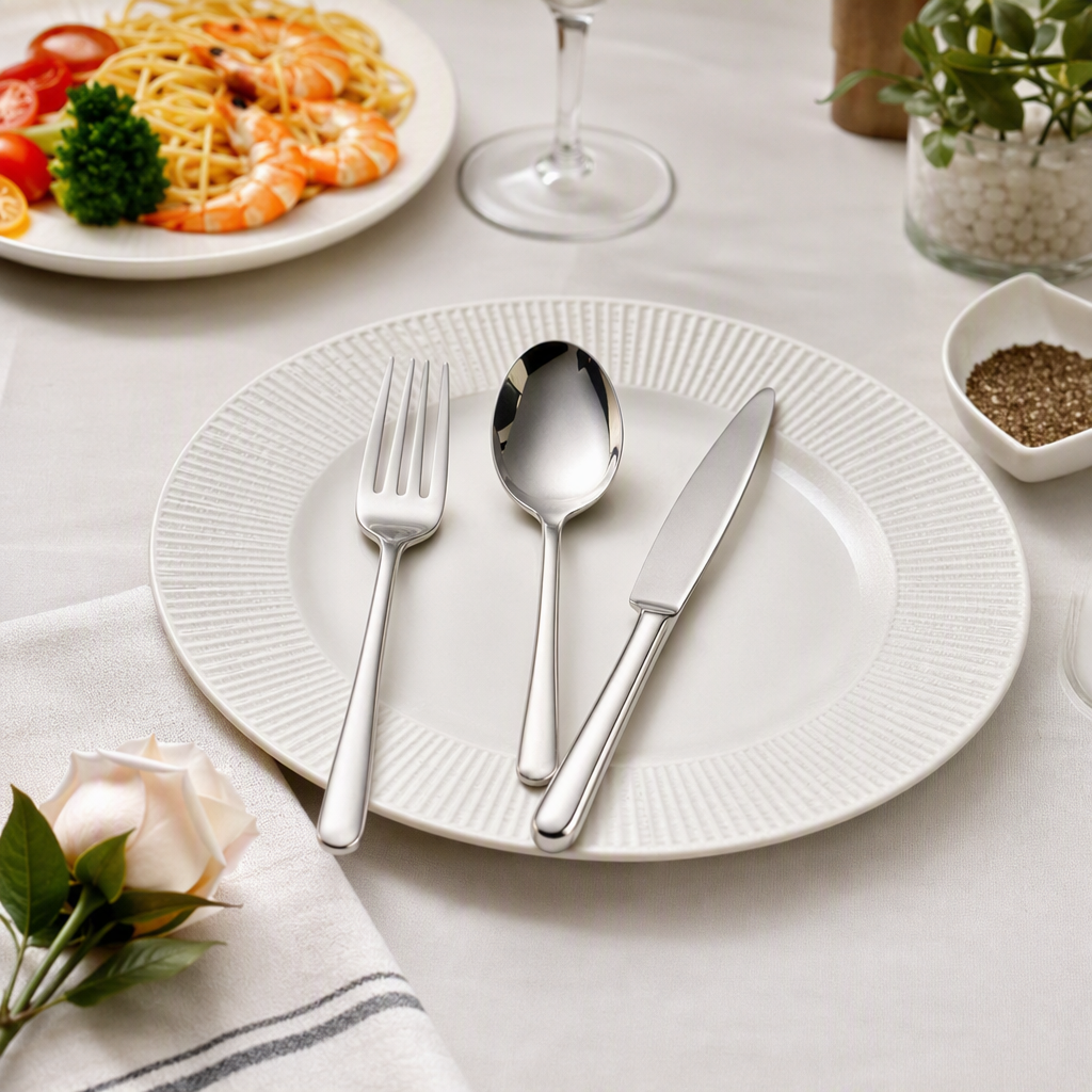 High-quality stainless steel Western-style knife, fork and spoon set tableware, simple and fashionable family dining supplies, essential for restaurants