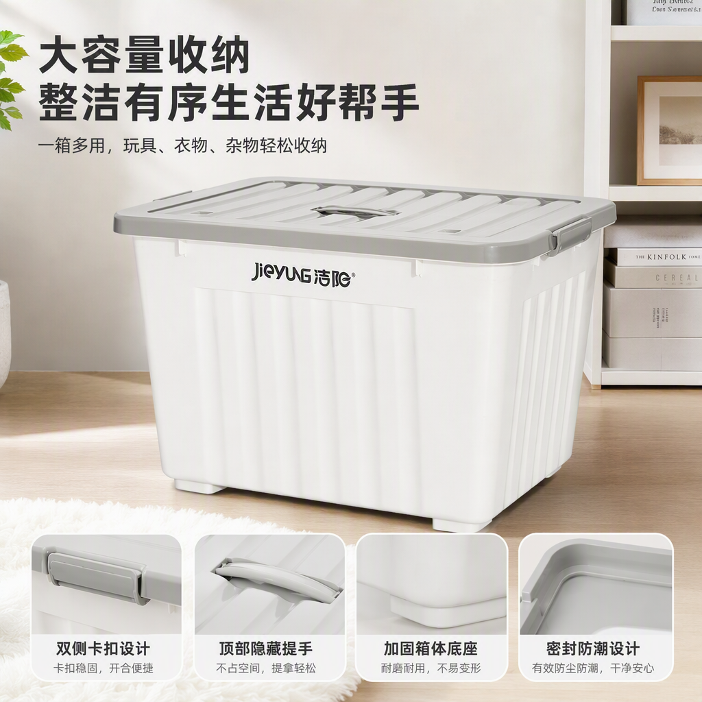 [CL] 26Q3#8812 caja de almacenamiento de plástico blanco multifuncional caja de volumen de negocios de LCL caja de almacenamiento caja de plástico organizador de caja de almacenamiento para el hogar