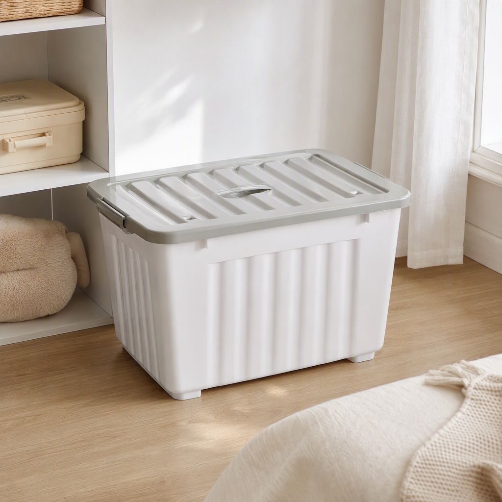【CL】 26Q3#8812 Multi-functional white plastic storage box, bean curd turnover box, storage box, plastic fresh-keeping box, organizing box, household storage cabinet details Picture
