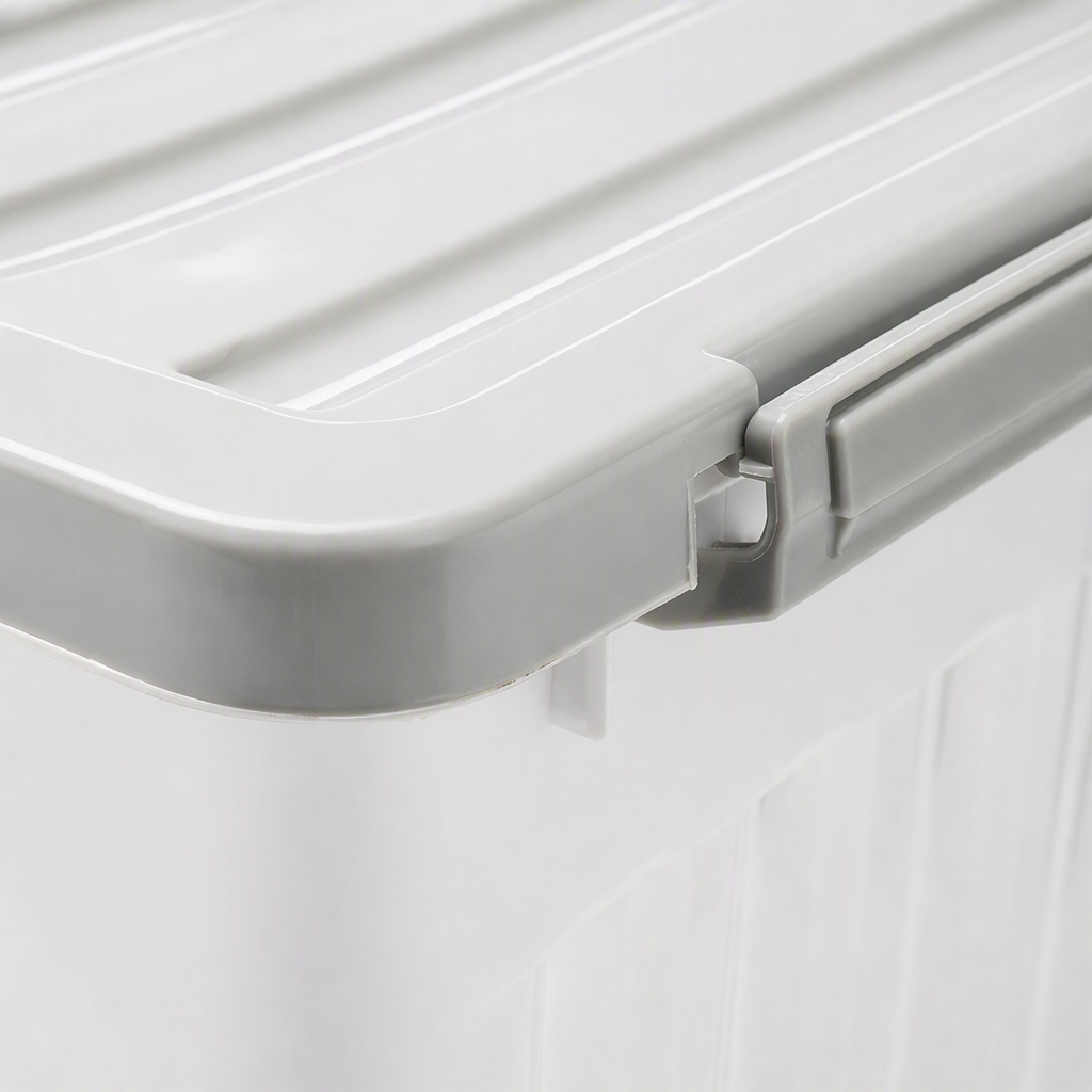 【CL】 26Q3#8812 Multi-functional white plastic storage box, bean curd turnover box, storage box, plastic fresh-keeping box, organizing box, household storage cabinet Specification image