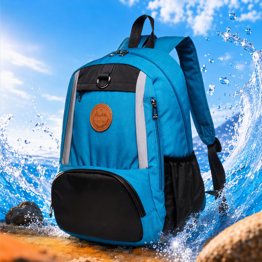 Fashionable and casual blue backpack with large capacity, student backpack, sports travel bag, suitable for both men and women, trendy style Specification image