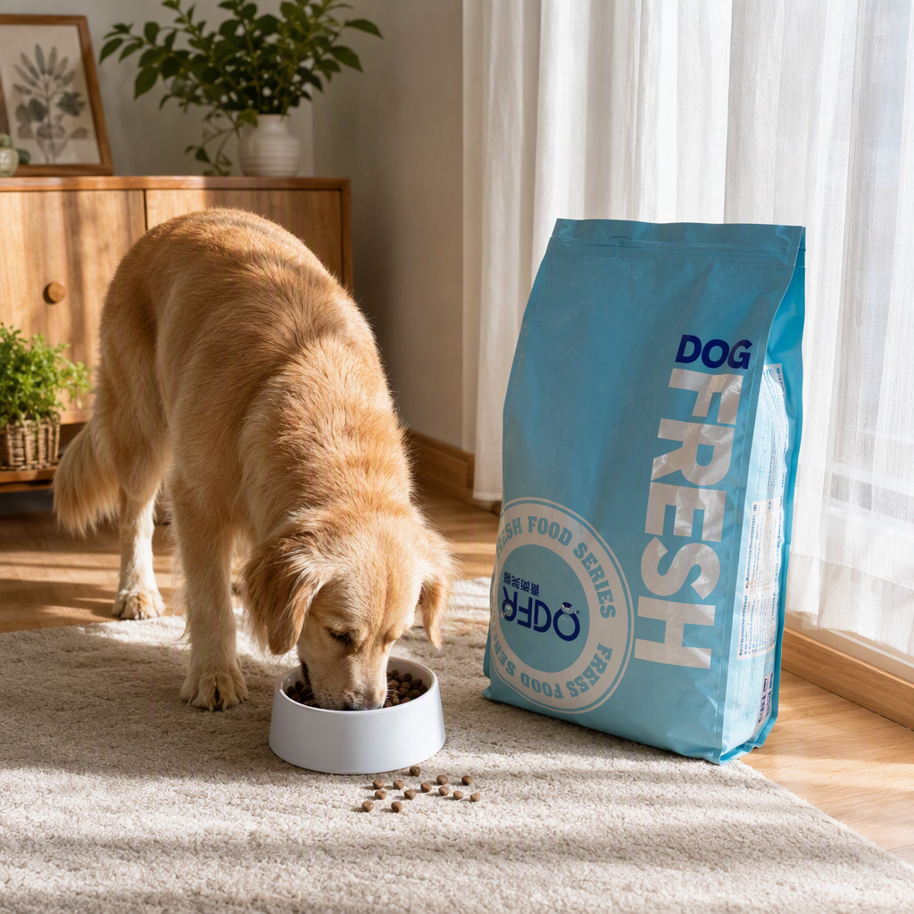 High-quality pet dog food packaging bags, durable, moisture-proof and portable blue pet supplies storage bags details Picture
