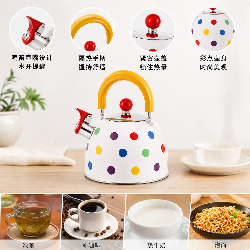HR736-1HausRoland3L acero inoxidable tinte sonido hervidor de agua caliente hervidor de gran capacidad hervidor de inducción de gas hervidor de cocina de uso general home kitchen kettle