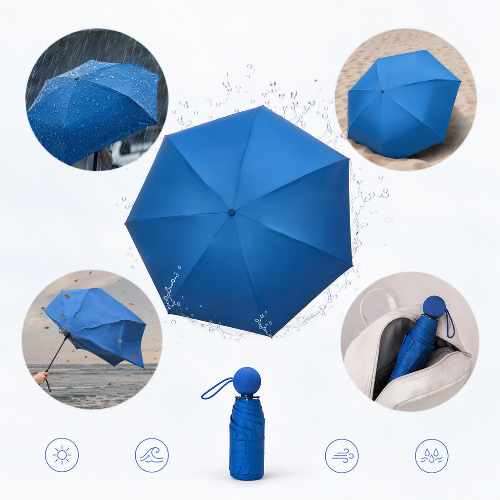 This multi-functional windproof, sunshade and umbrella is portable and lightweight, suitable for both weather and rain. It is windproof, wind-resistant and durable, suitable for both men and women Specification image