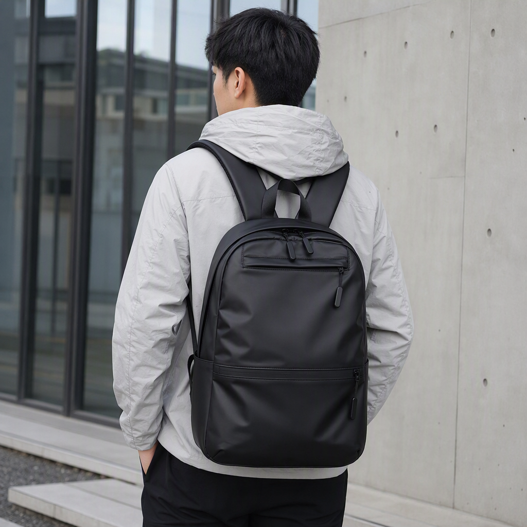 Multifuncional moda casual mochila hombre tendencia versátil gran capacidad estudiante bolsa de deporte estilo negro details Picture