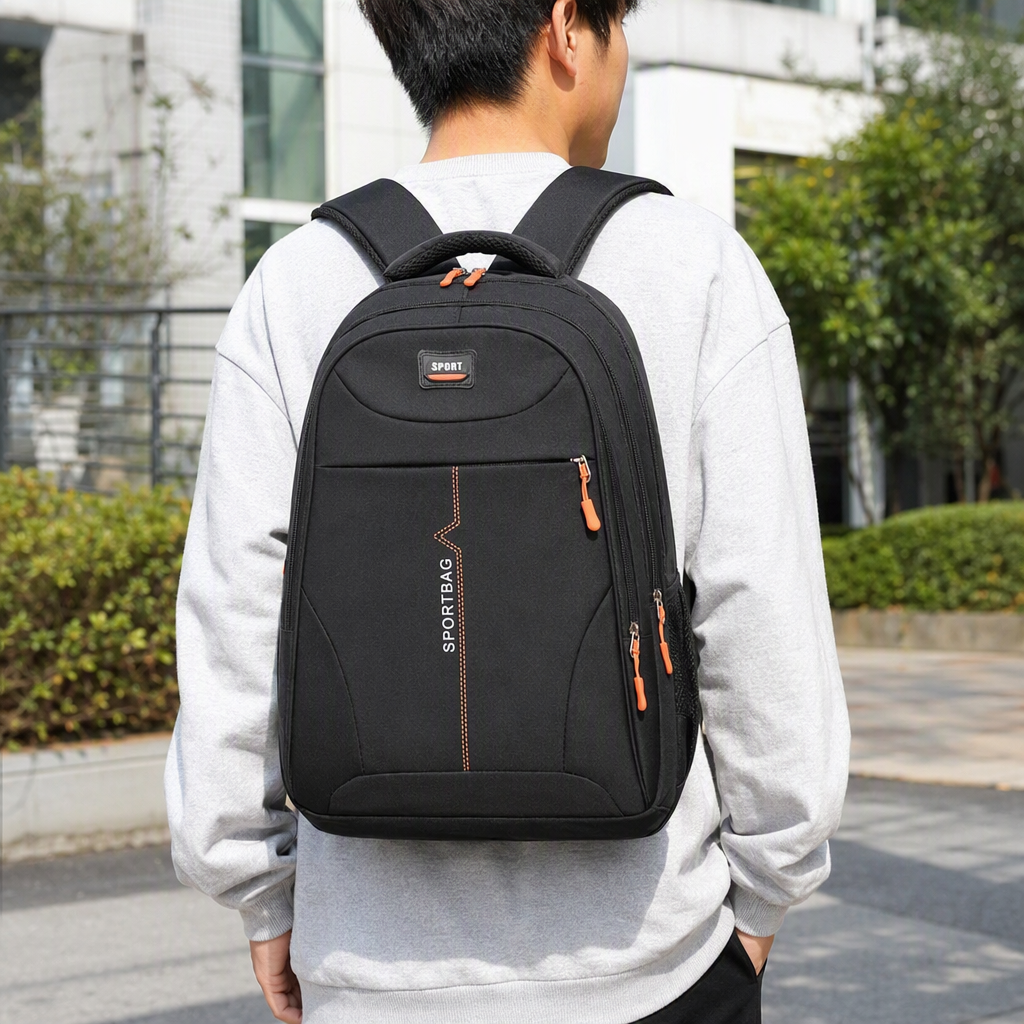 Multi-functional and wear-resistant black backpack for travel, mountaineering, sports and leisure students, men's and women's styles details Picture