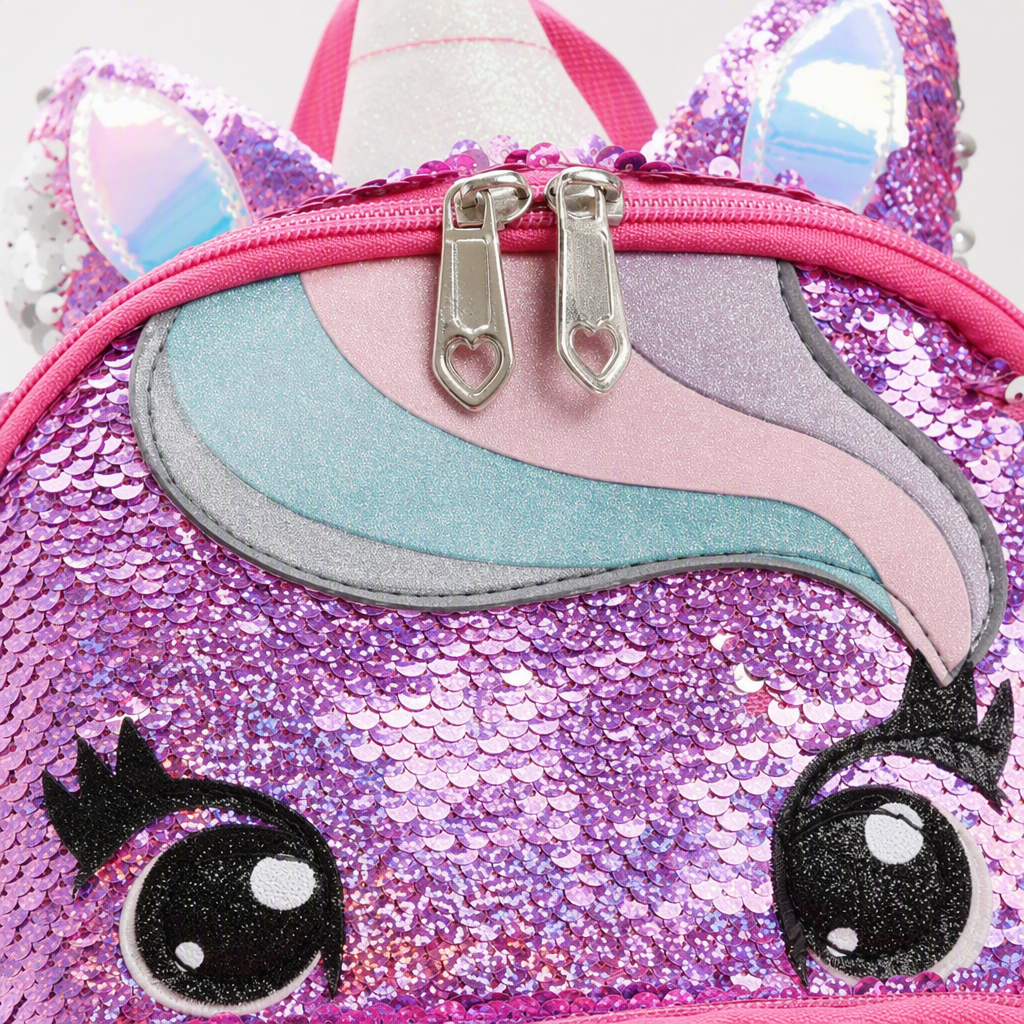 Rosa lentejuelas unicornio mochila niños lindo dibujos animados chica estudiante bolsa de mano tendencia versátil bolsa de moda Application Scenario