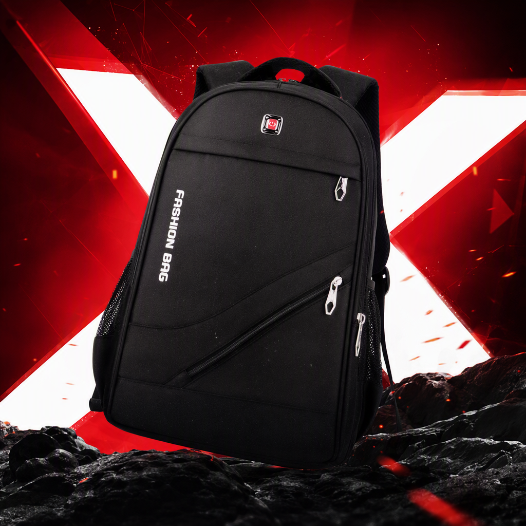 Fashionable and versatile black backpack, large-capacity casual backpack, student schoolbag, trendy brand, suitable for both men and women Specification image