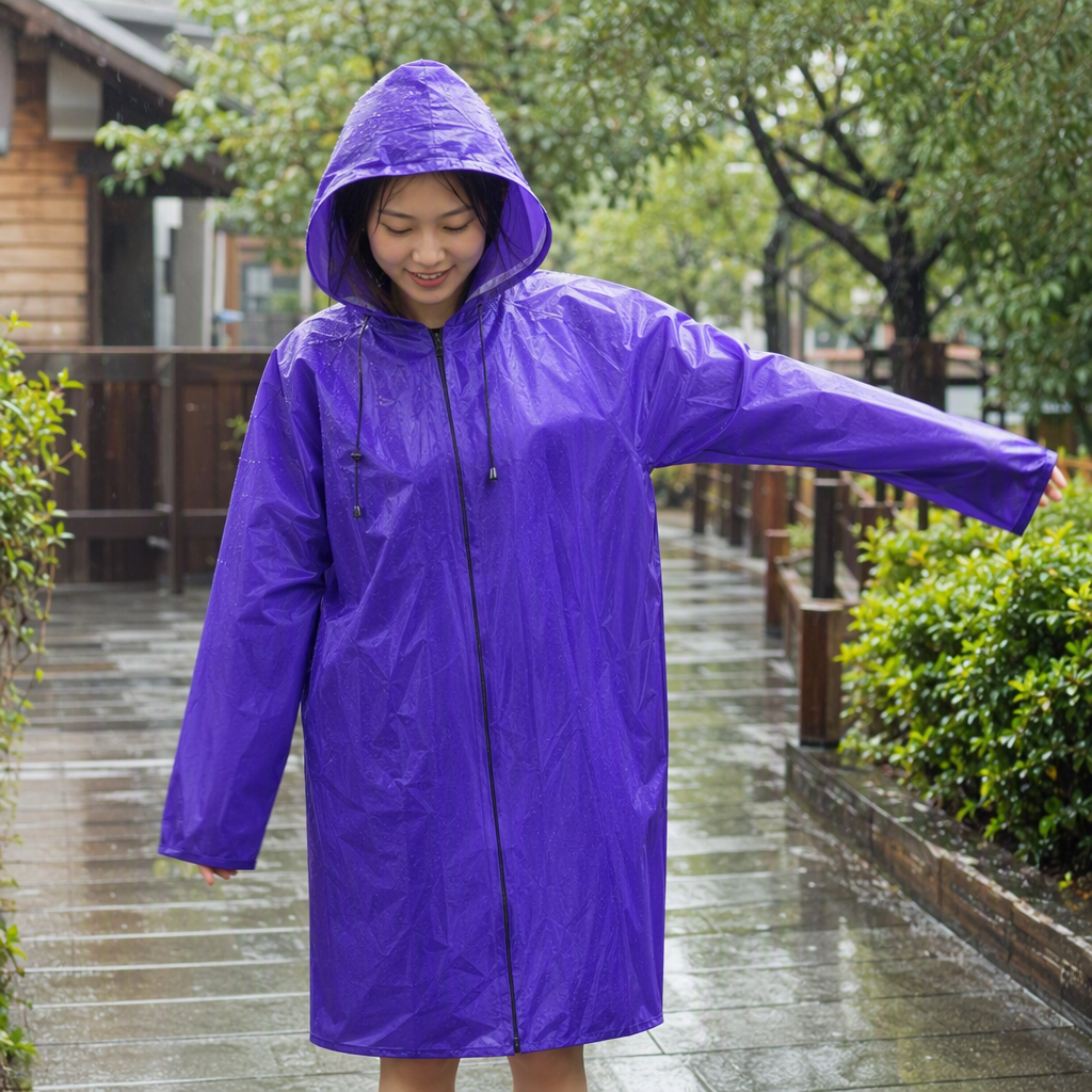连体雨衣、雨披实物图