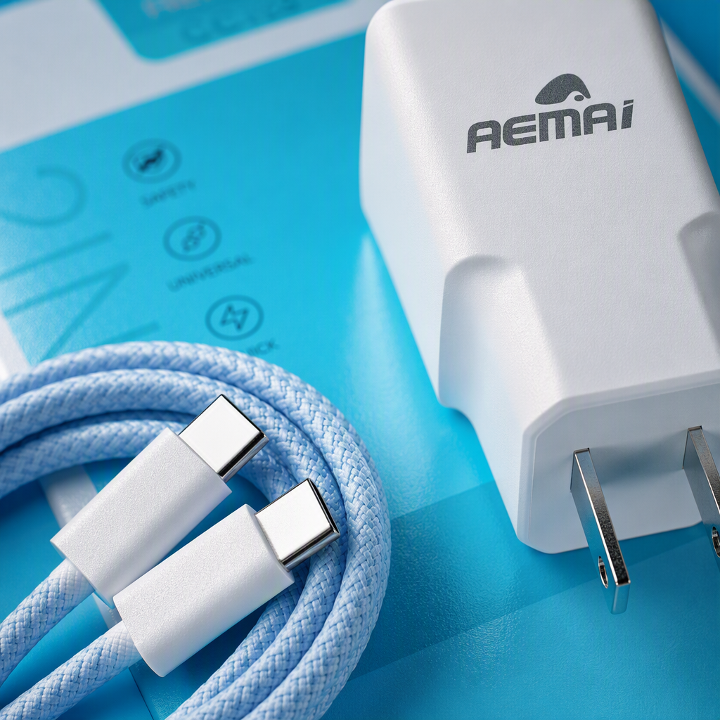 The white charger packaging box is portable and simple, suitable for multiple mobile phone accessories. It is a plastic box for storage details Picture