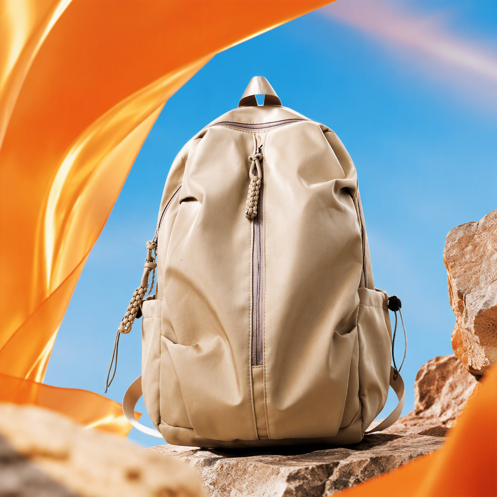 Moda casual beige mochila estudiante portátil viaje multifuncional bolsa versátil bolsa de mujer estilo de tendencia Specification image