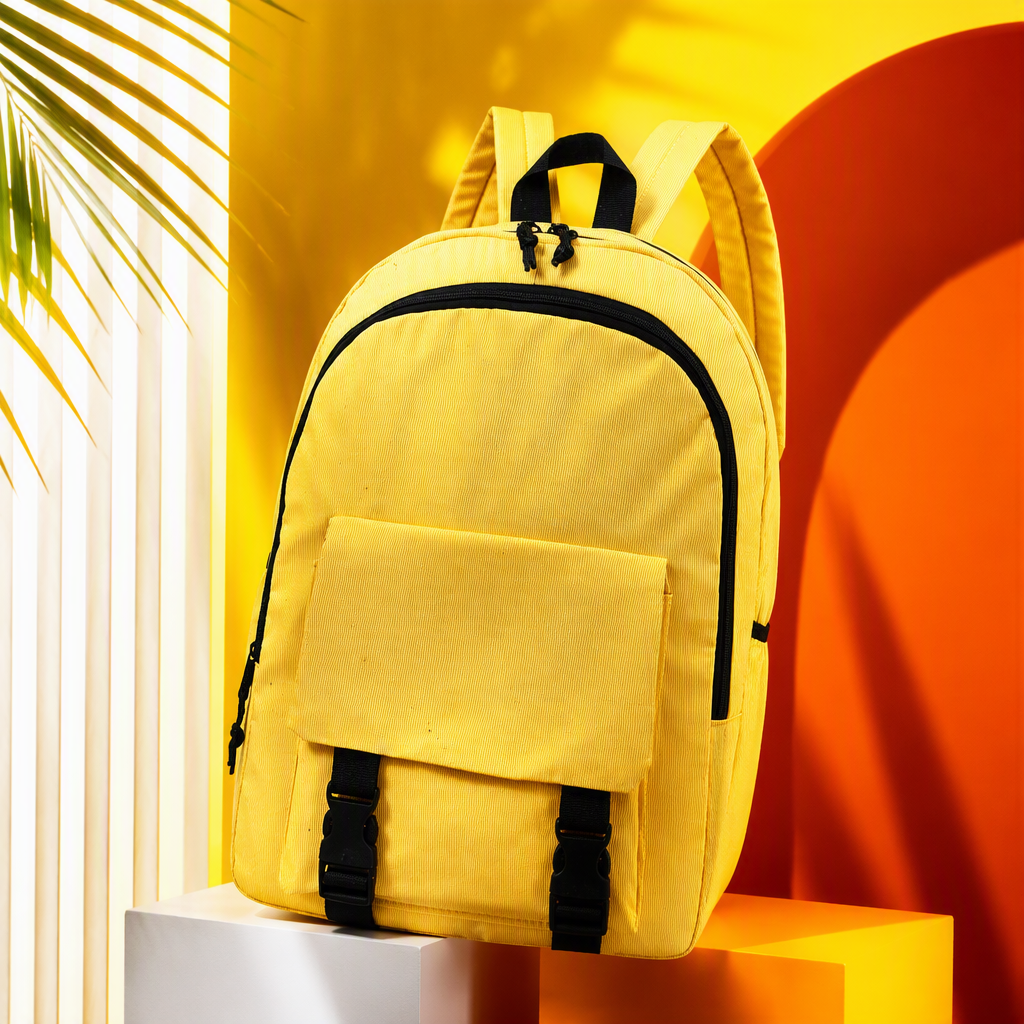 Moda versátil mochila de gran capacidad bolsa de viaje casual estudiantil portátil tendencia amarillo Specification image