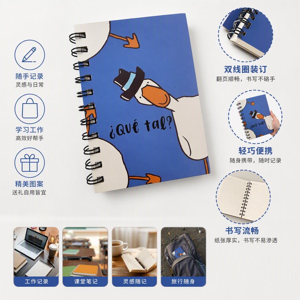 Donghu Paper Products A6 Blue Background Gentleman Duck Coil Ben Klein Cartoon Notebook