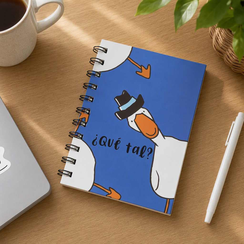 Donghu Paper Products A6 Blue Background Gentleman Duck Coil Ben Klein Cartoon Notebook details Picture