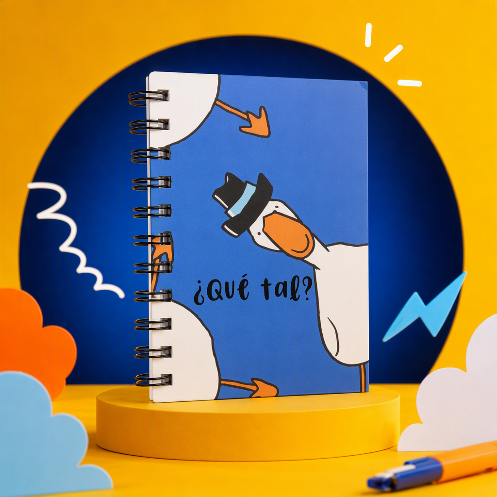 Donghu Paper Products A6 Blue Background Gentleman Duck Coil Ben Klein Cartoon Notebook Specification image
