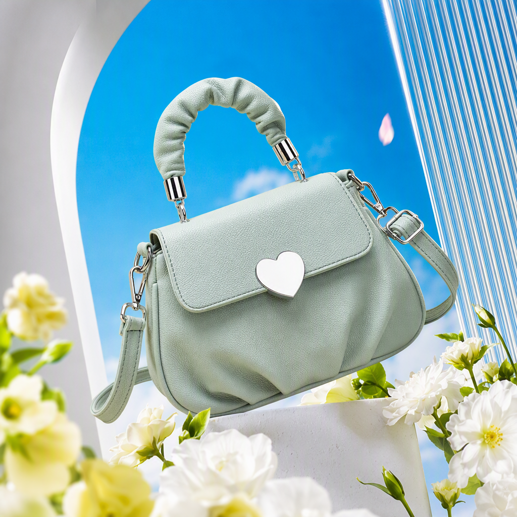 حقيبة حقيبة يد مصغرة خضراء ضحلة تحمل حقيبة حامل حامل حامل حامل حقيبة يد Specification image