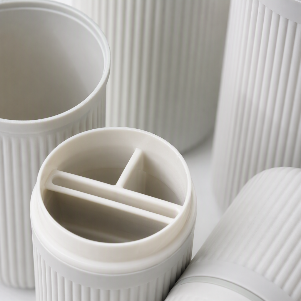 【CL】26Q3#027 White striped toothbrush box, multi-functional storage and organization, portable toothbrush, dental floss and toothpick storage box, hygiene products storage box Specification image