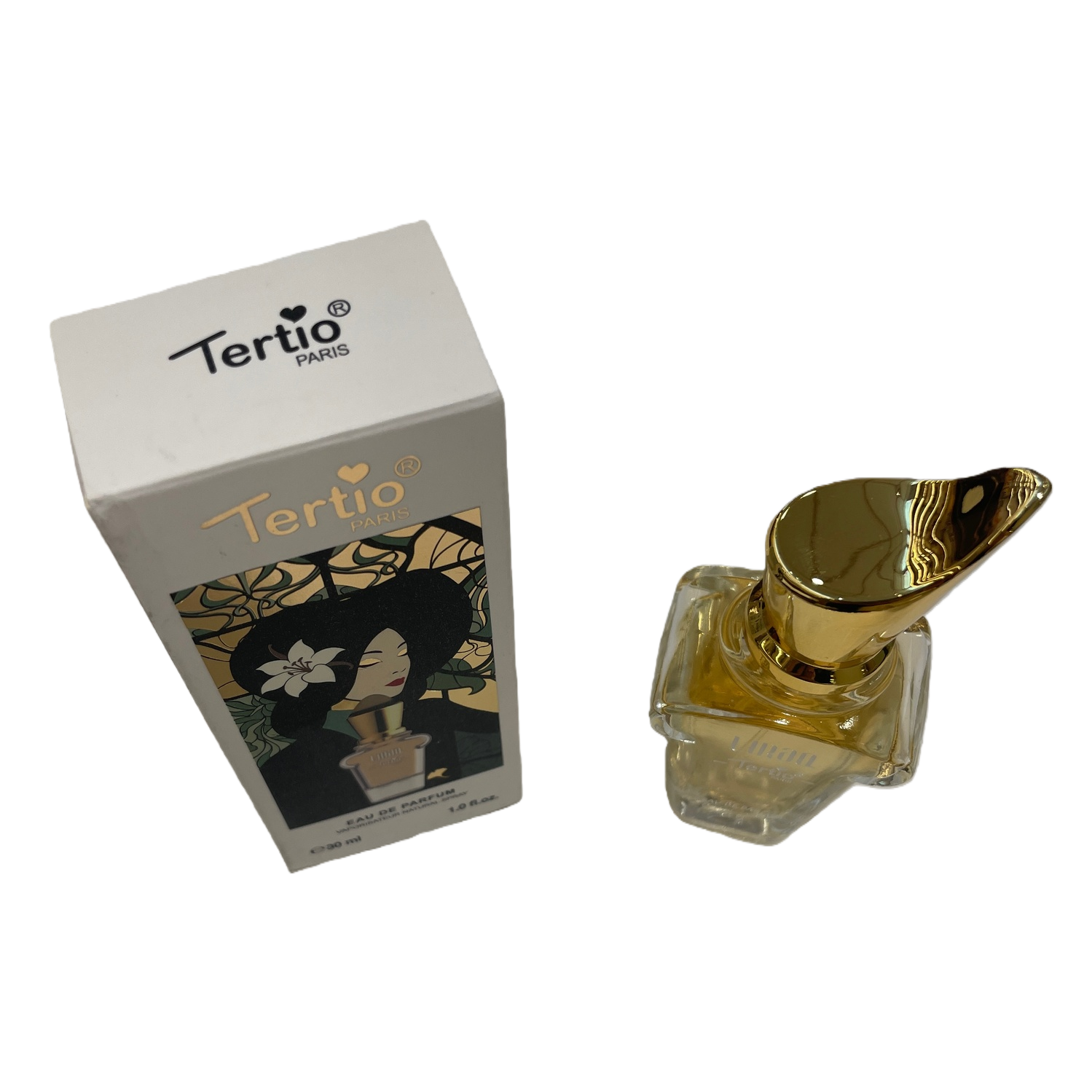 Fashionable white packaging box, exquisite perfume bottle, simple and elegant, high-end gift box packaging, suitable for gift display Item Picture