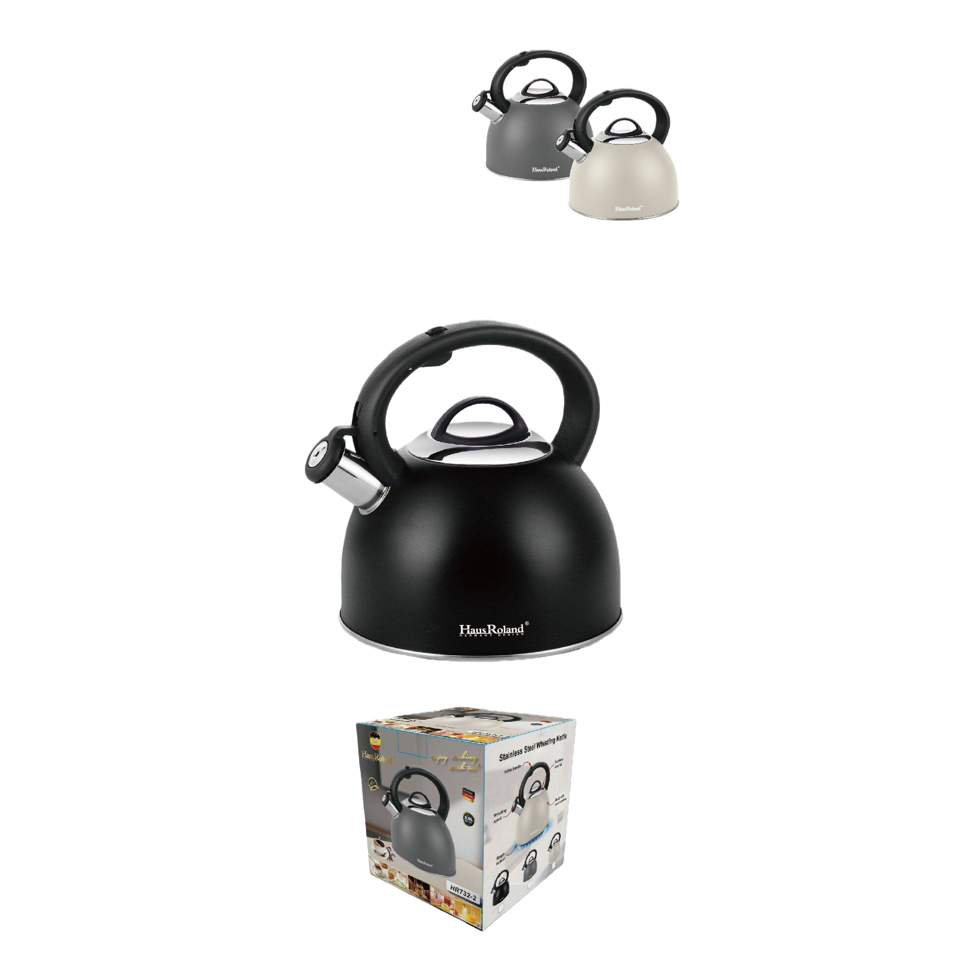 HausRoland3L stainless steel sounding kettle, large-capacity boiling kettle, gas induction cooker, universal household kitchen boiling kettle HR732-2 Specification image