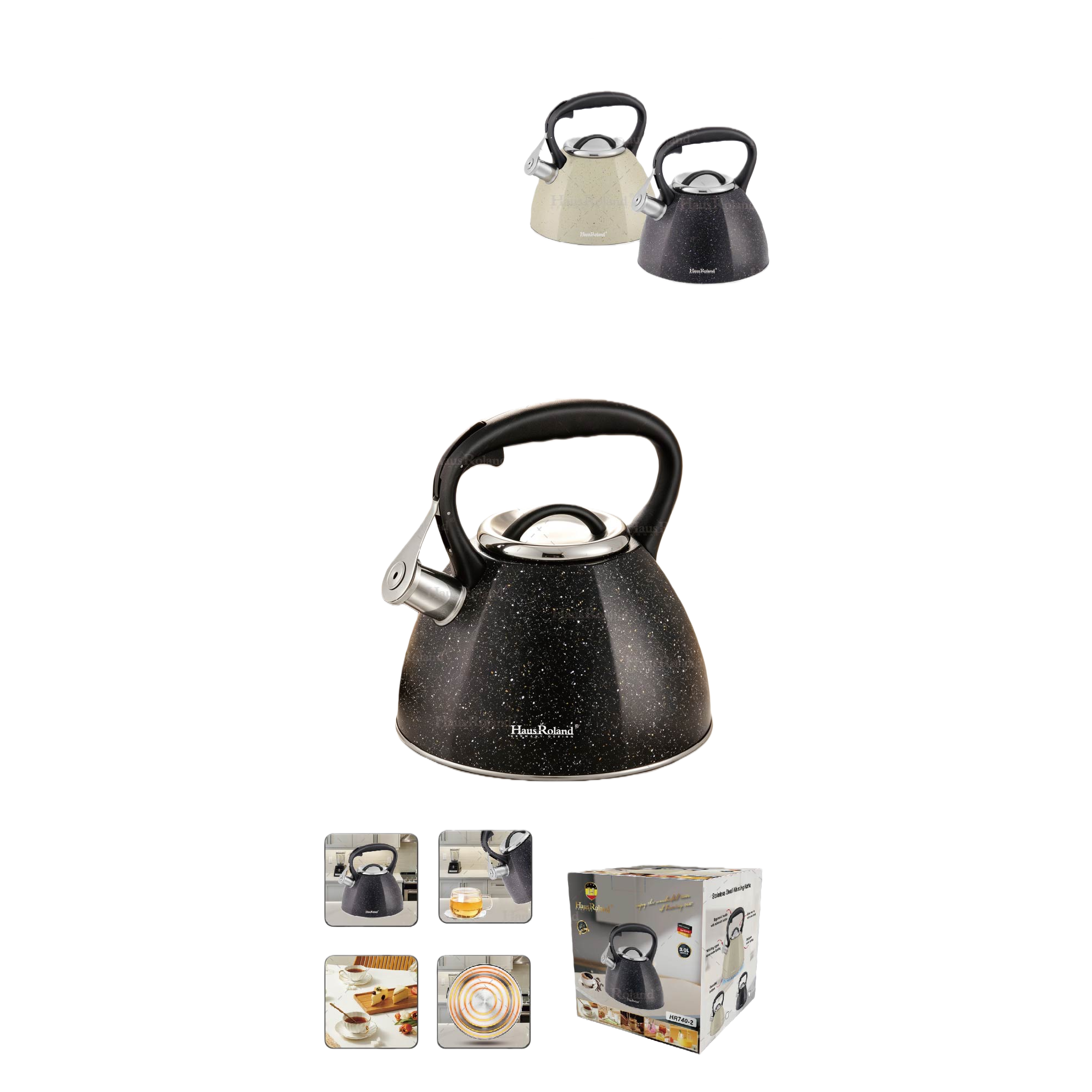 HausRoland3L acero inoxidable tintun hervidor de agua caliente de gran capacidad hervidor de inducción de gas hervidor de inducción de uso general home kitchen kettle HR740-2