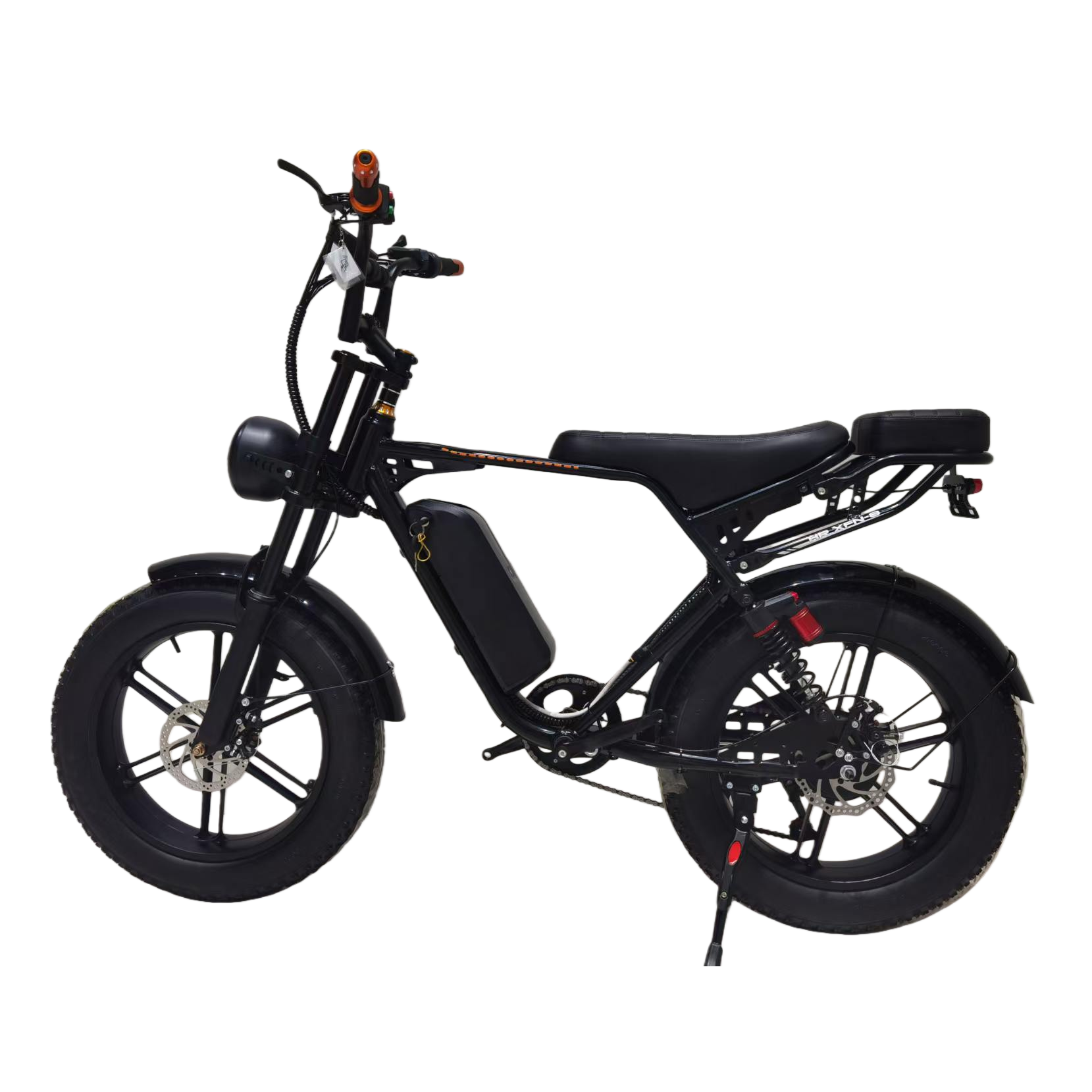 The fashionable black electric bicycle is portable and has a long battery life. It is a perfect choice for adults to ride for leisure and daily commuting Item Picture