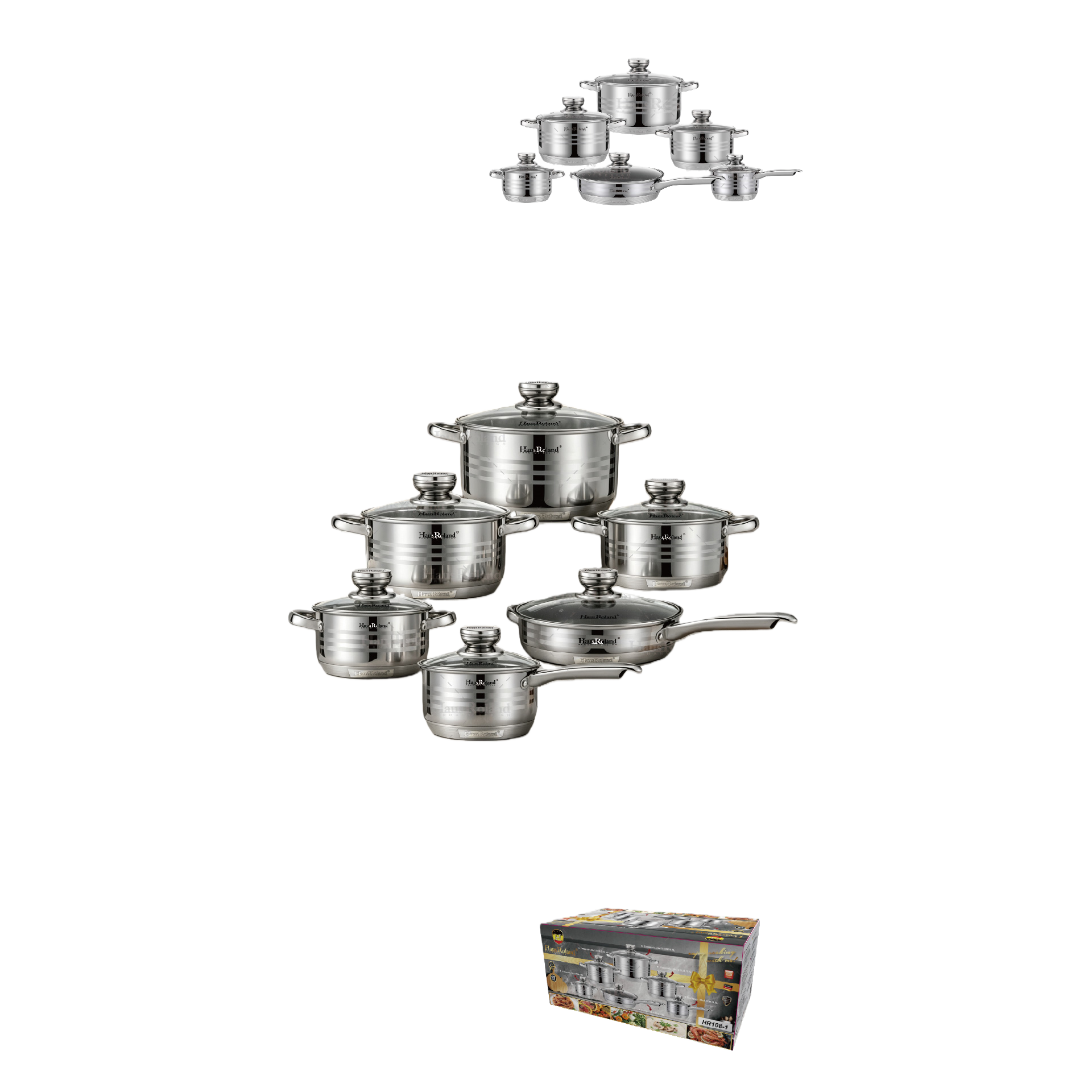 Multi-functional kitchen cookware set, household soup and stir-frying pot set, practical and durable kitchenware products HR108-1 Application Scenario