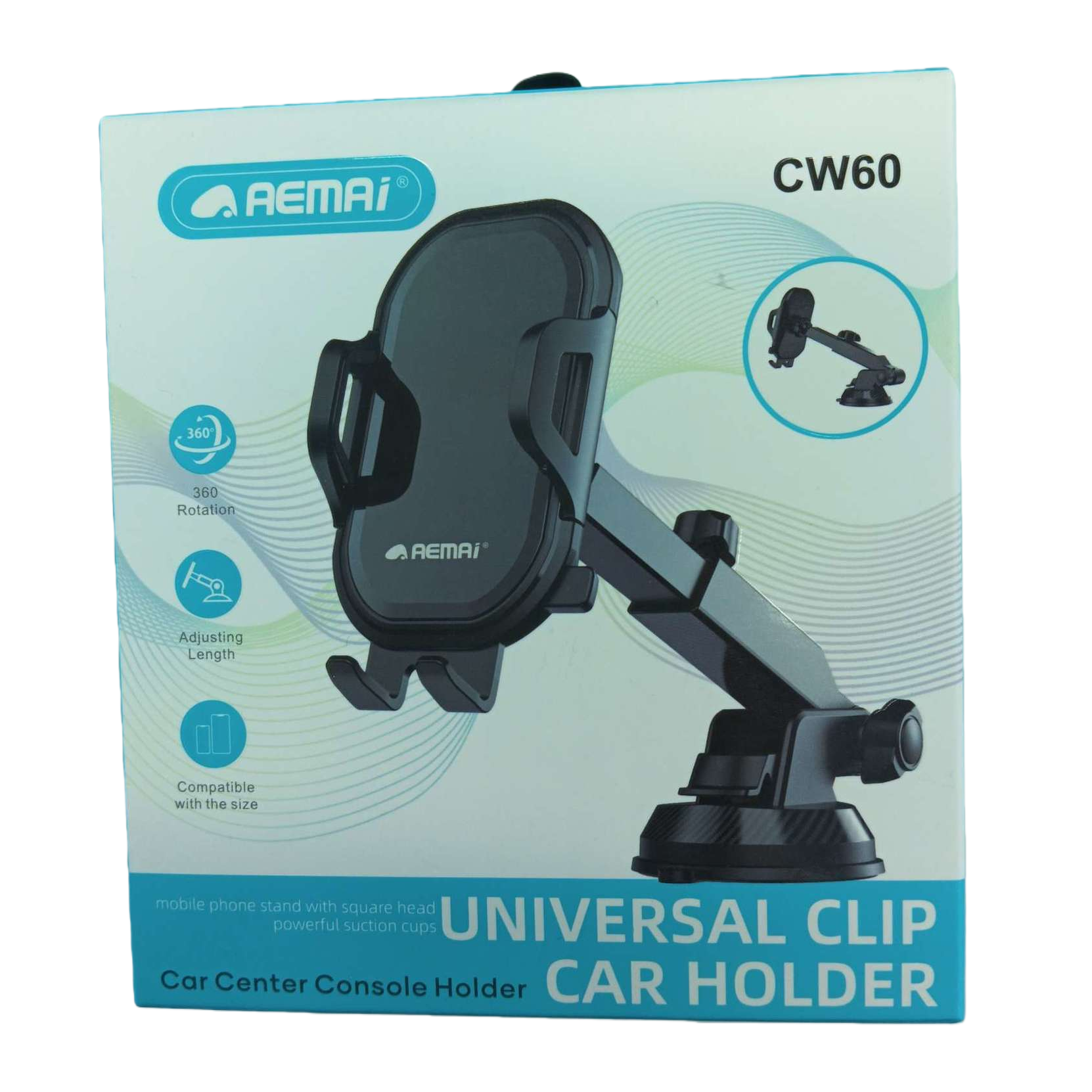 Multi-functional black car phone stand, portable car navigation stand, anti-slip, stable clamping, suitable for multiple vehicle models Item Picture