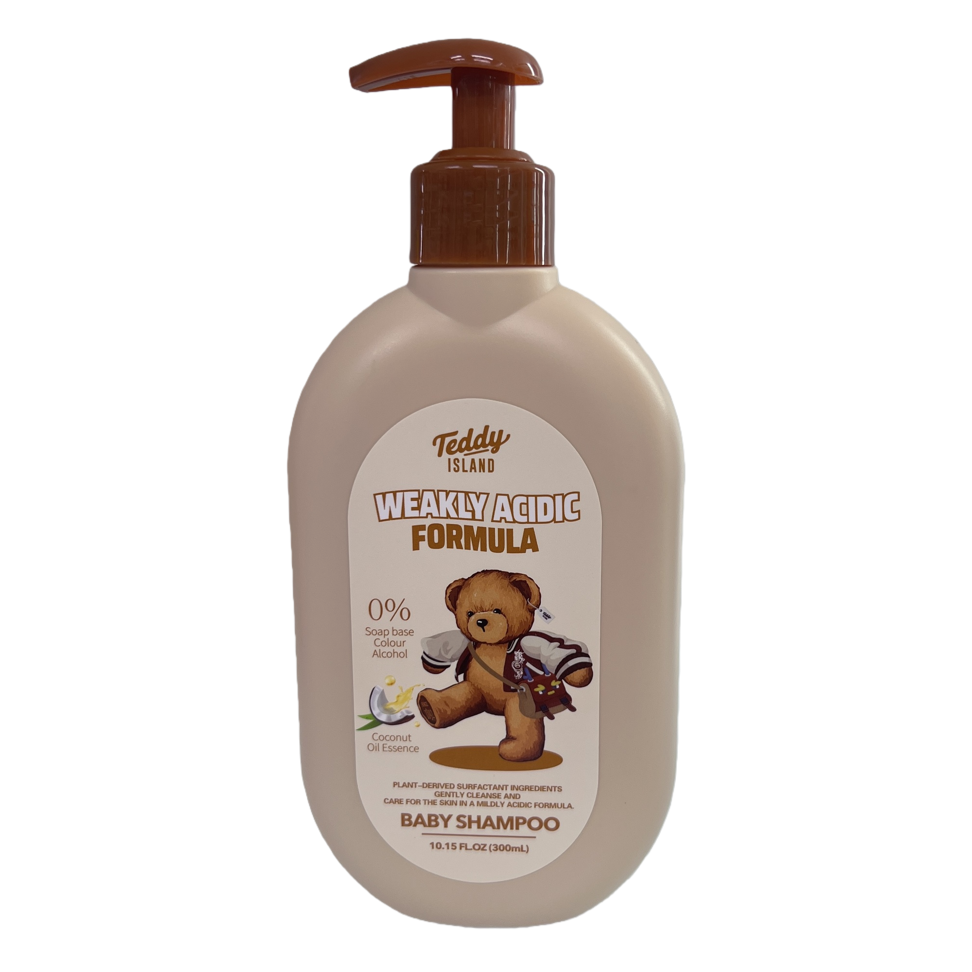 Teddy Island Baby Shampoo, with a beige bottle and a brown pump head, is a gentle and nourishing shampoo for babies, specially designed for children's care Item Picture