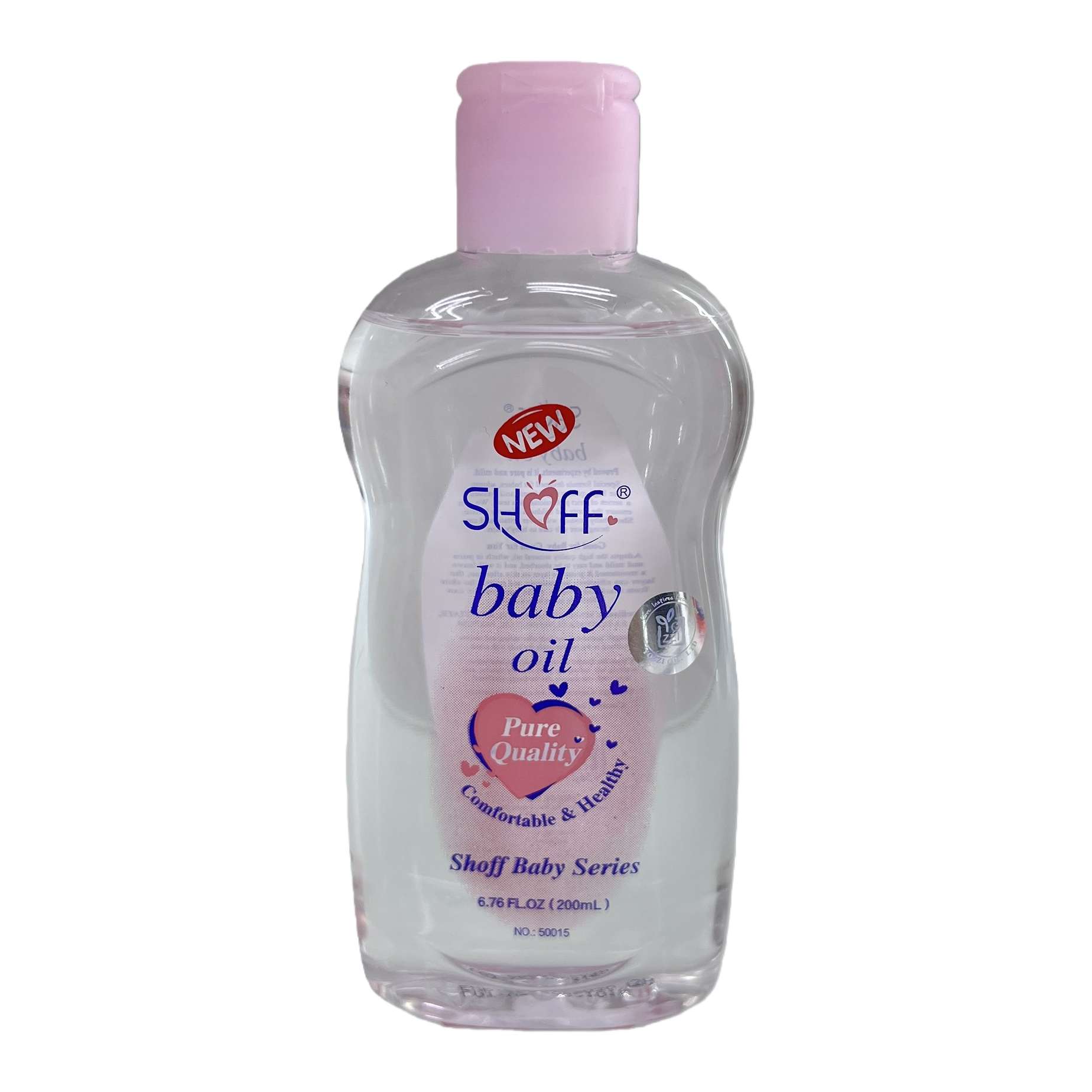 Baby moisturizing oil, transparent plastic bottle, pink cap, soft and moisturizing, suitable for newborn care, comfortable experience Item Picture