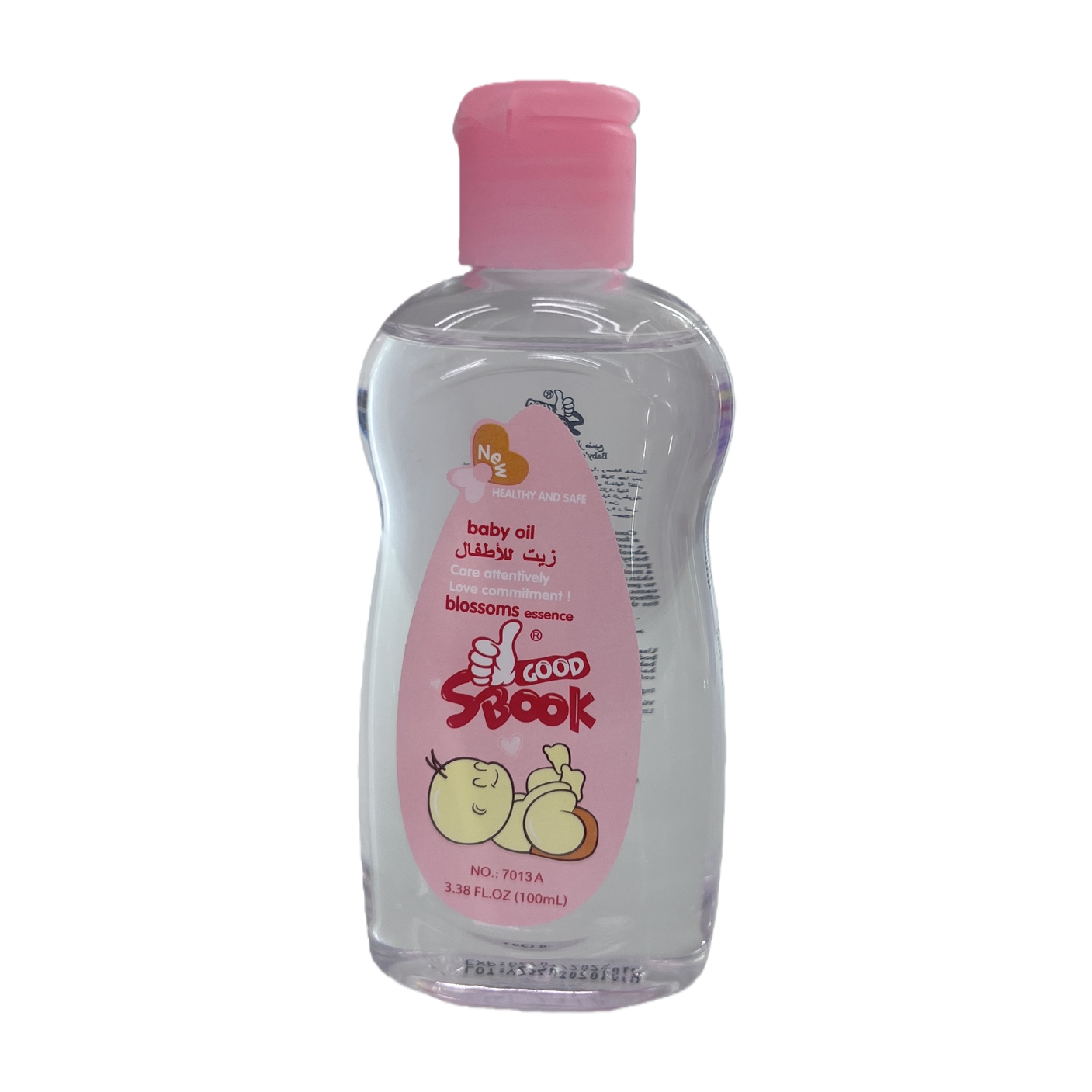 Baby moisturizing oil with pink cap and transparent body gently nourishes your baby's skin, specially designed for infants and toddlers Item Picture