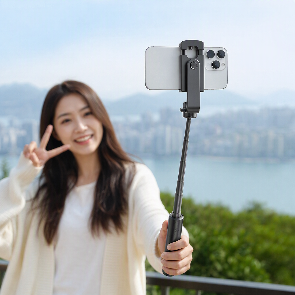 The portable black multi-functional selfie stick is a perfect long-handled selfie stick for mobile phone selfies details Picture