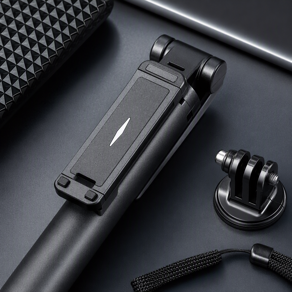 The portable black multi-functional selfie stick is a perfect long-handled selfie stick for mobile phone selfies Application Scenario
