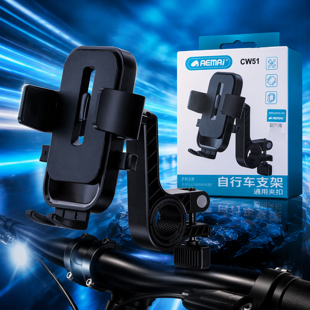 Multi-functional black bicycle and mobile phone stand, shockproof portable cycling navigation support frame details Picture
