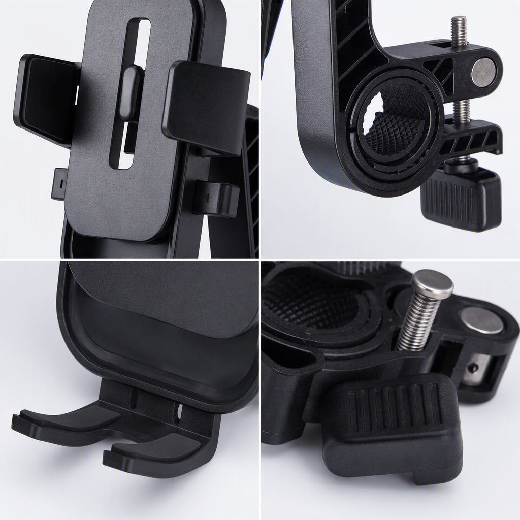 Multi-functional black bicycle and mobile phone stand, shockproof portable cycling navigation support frame Specification image