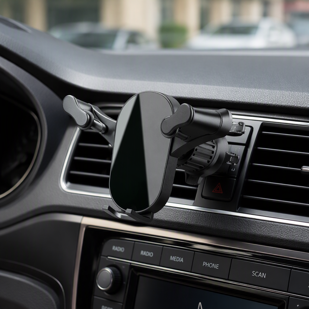 The multi-functional car mobile phone stand in blue and black is a must-have for stable and convenient driving details Picture